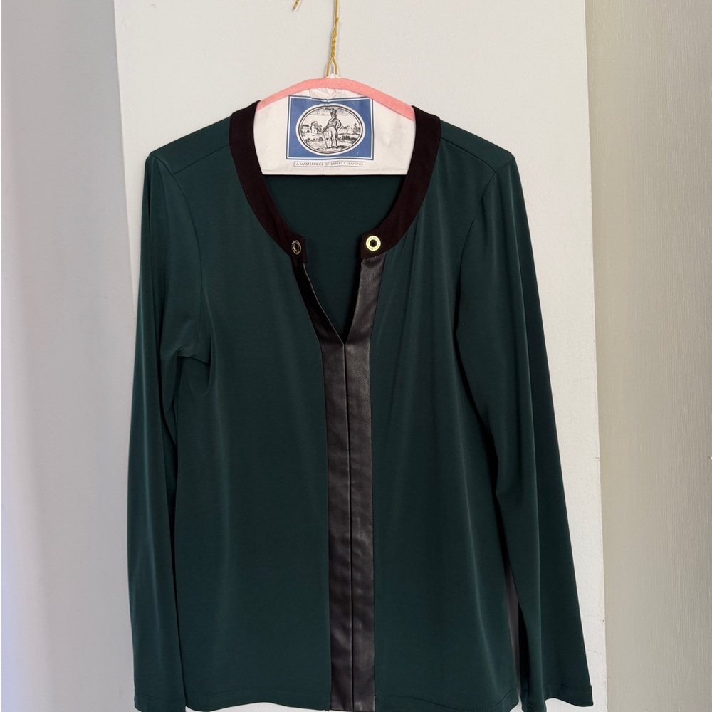 Calvin Klein Dark Green Top with Black Details, Size M
